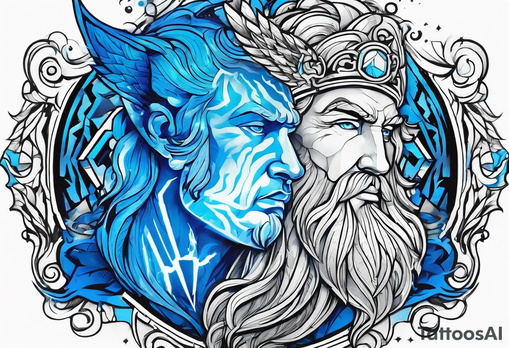 Zeus, blue lightning tattoo idea
