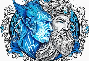 Zeus, blue lightning tattoo idea
