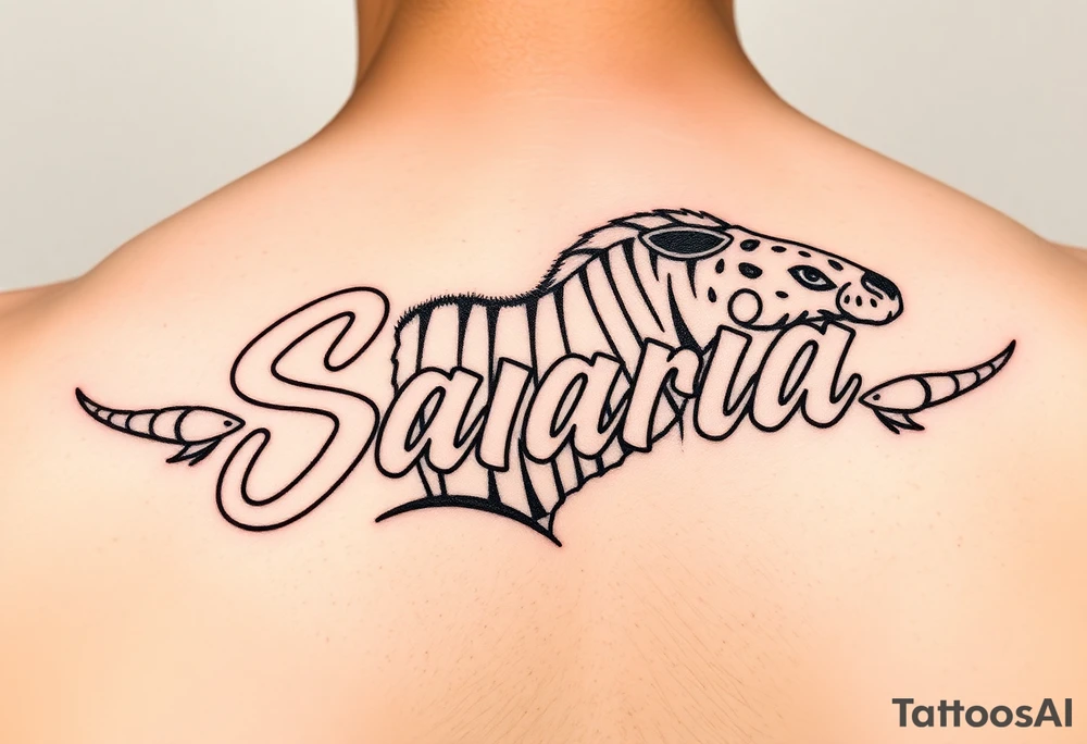 Safarii in cursive tattoo idea