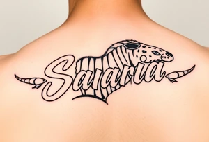Safarii in cursive tattoo idea