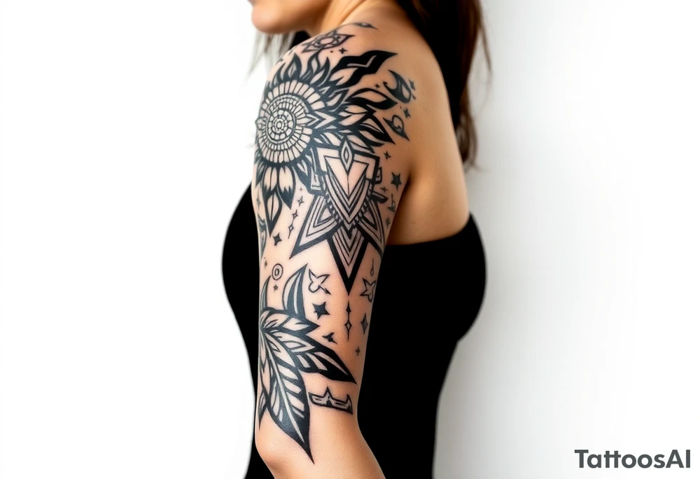 bold line shamanstyle tattoo idea