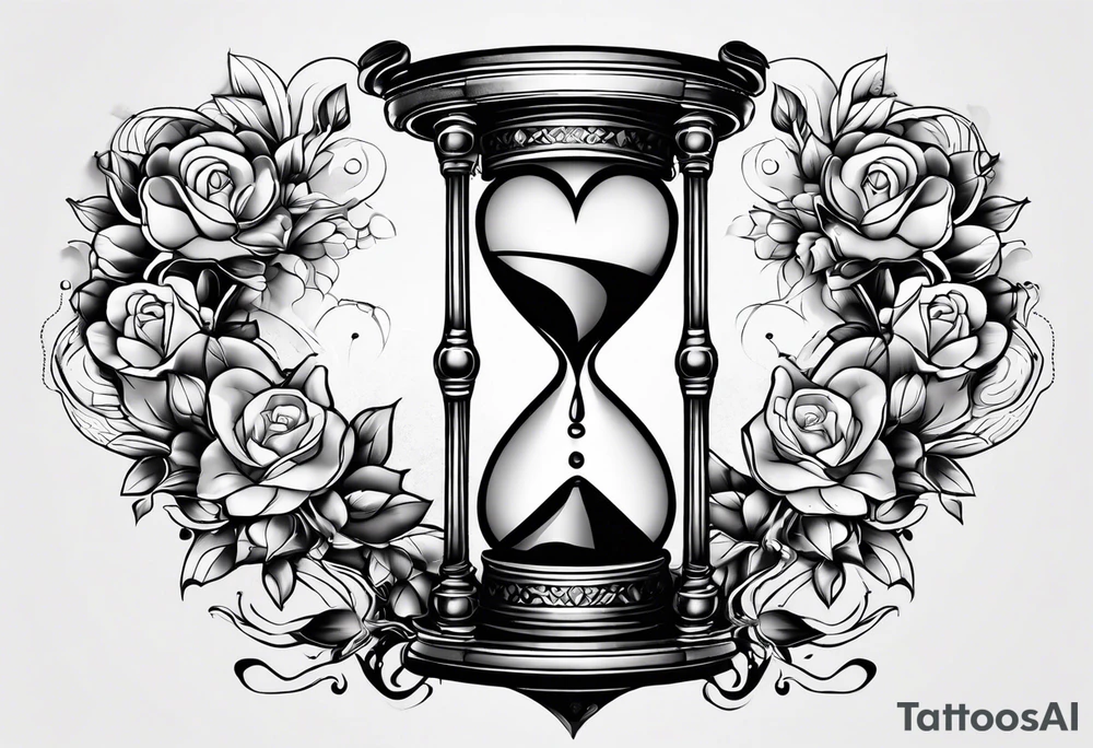 Heart hourglass tattoo idea
