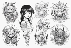 Fantsy anime tattoo idea