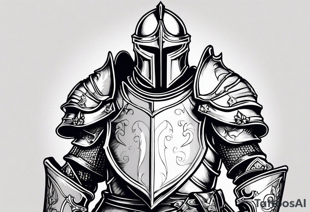 knight in heavy armor tattoo idea