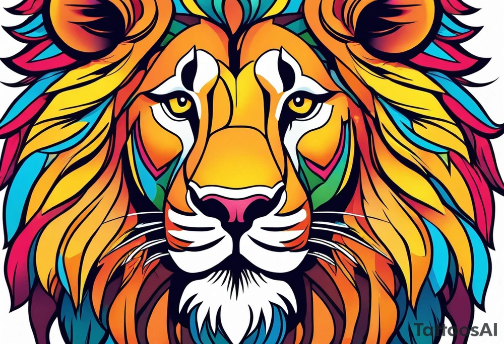 powerful majestic lion, close-up tattoo idea