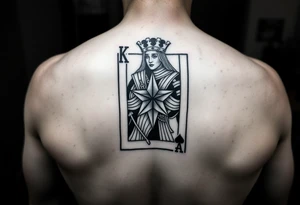 king of hearts card with army star tattoo idea