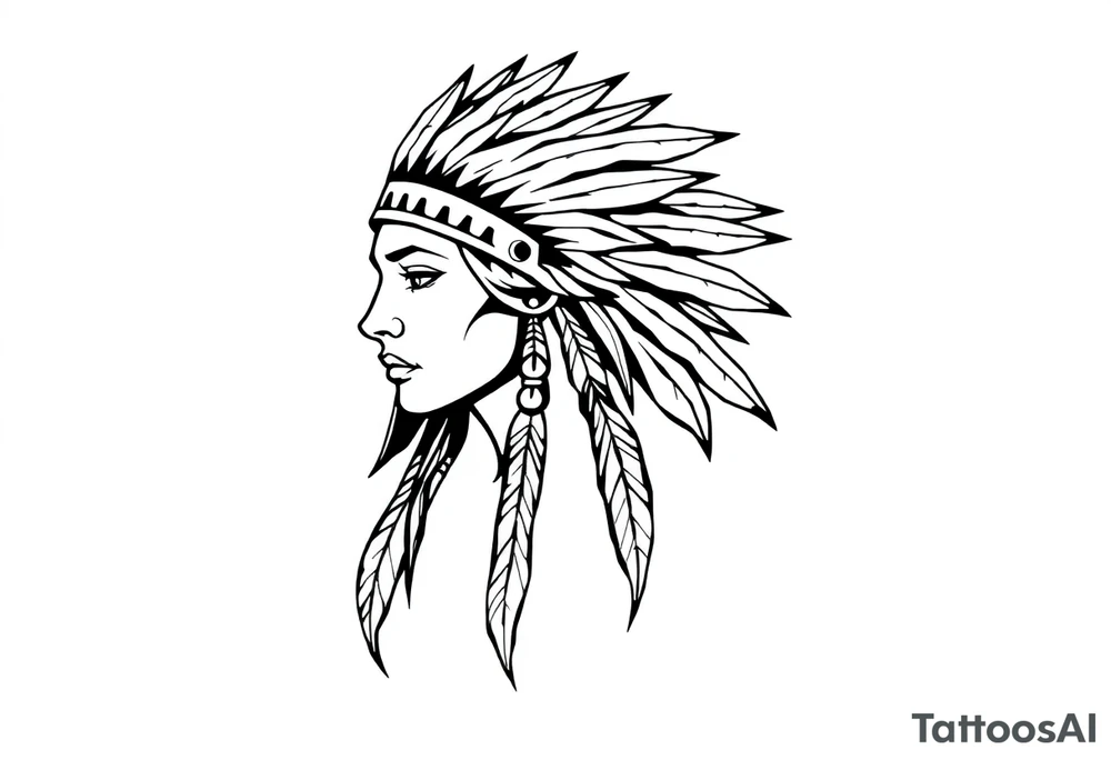 Female Native American tattoo idea
