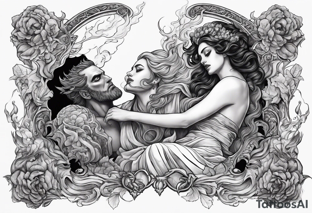 Hades and Persephone in Hell tattoo idea