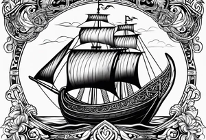 Viking ship tattoo idea