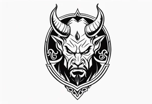 Devil with whiskey bottle tattoo idea
