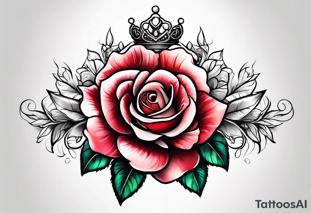 the rose queen's crown with a heart tattoo idea