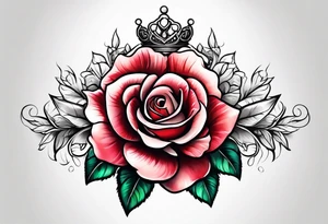 the rose queen's crown with a heart tattoo idea