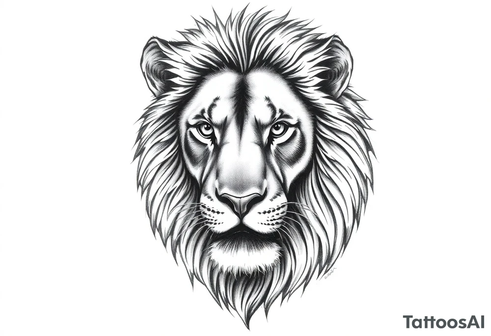 Realistic lion tattoo idea