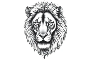 Realistic lion tattoo idea