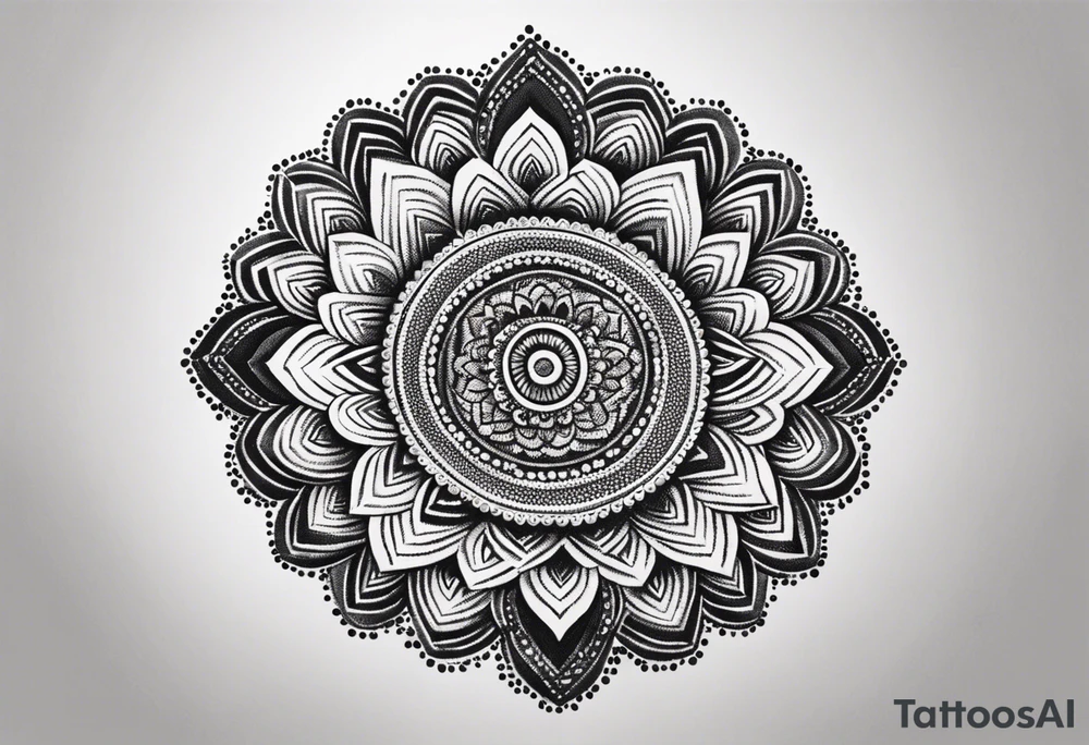 A feminin mandala with simple dit chain tattoo idea