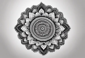 A feminin mandala with simple dit chain tattoo idea
