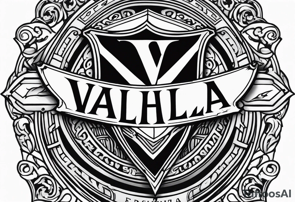 Valhalla shield sword tattoo idea