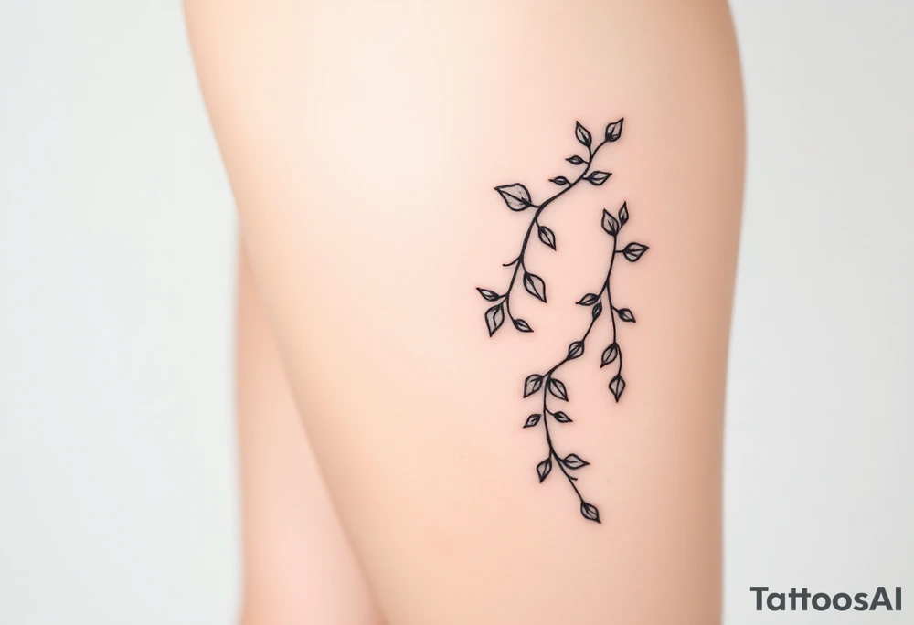 Ivy growing from thigh up side to rib cage tattoo idea