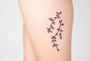 Ivy growing from thigh up side to rib cage tattoo idea
