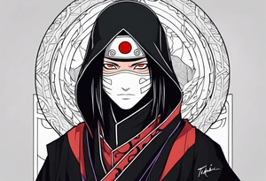 Itachi uchiha with ghost mask tattoo idea