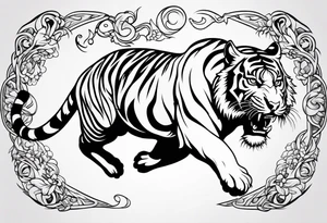 tiger leaping tattoo idea