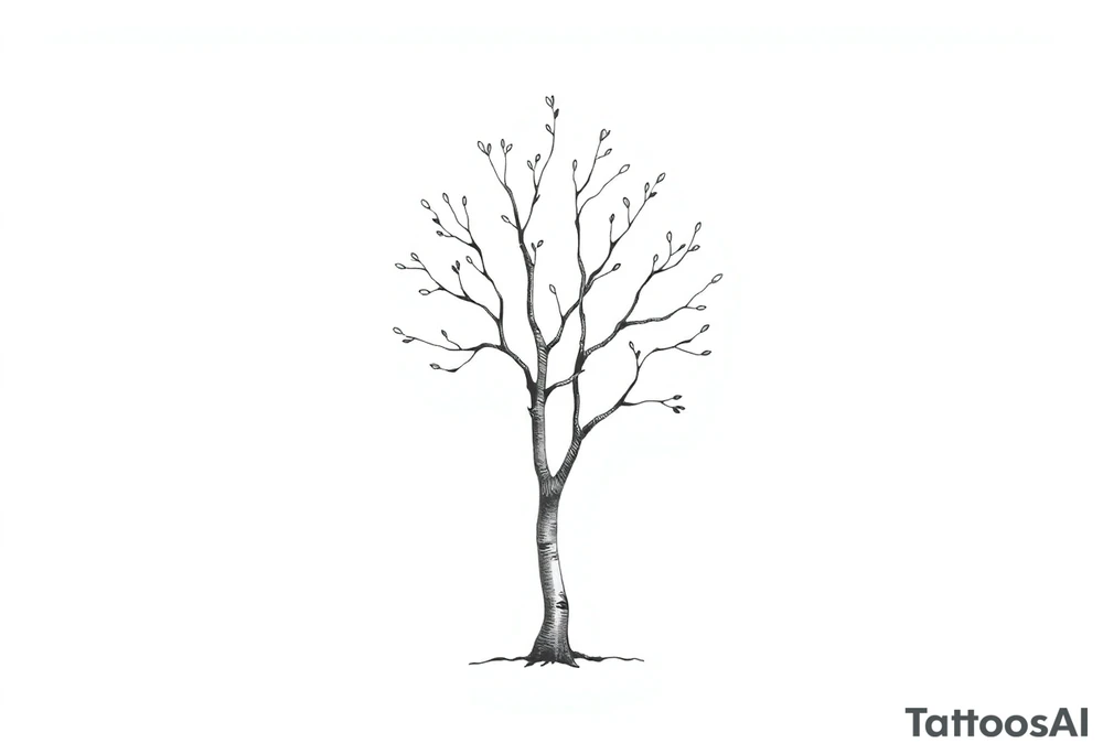 small birch tree tattoo idea