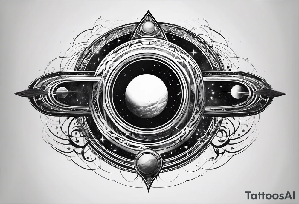 Space with wormhole tattoo idea