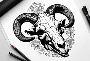 Capricorn goat skull. tattoo idea