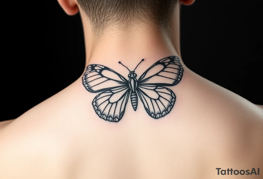 Butterfly that says she stayed tattoo idea
