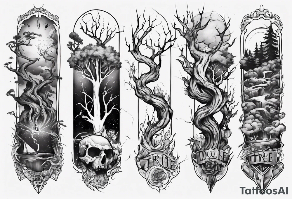 Double tree forearm tattoo idea