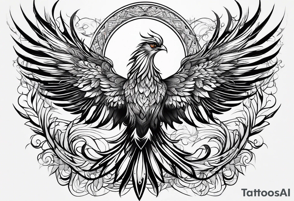 phoenix and pen tattoo idea