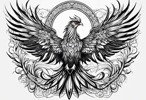 phoenix and pen tattoo idea