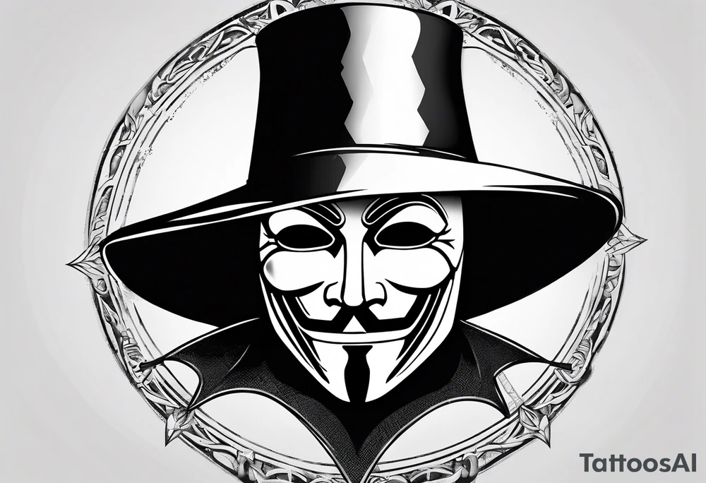 v for vendetta, mask only. No hat. Compass surround tattoo idea v for vendetta, mask only. No hat. Compass surround tattoo idea