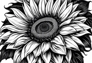 sunflower with a dara knot center tattoo idea