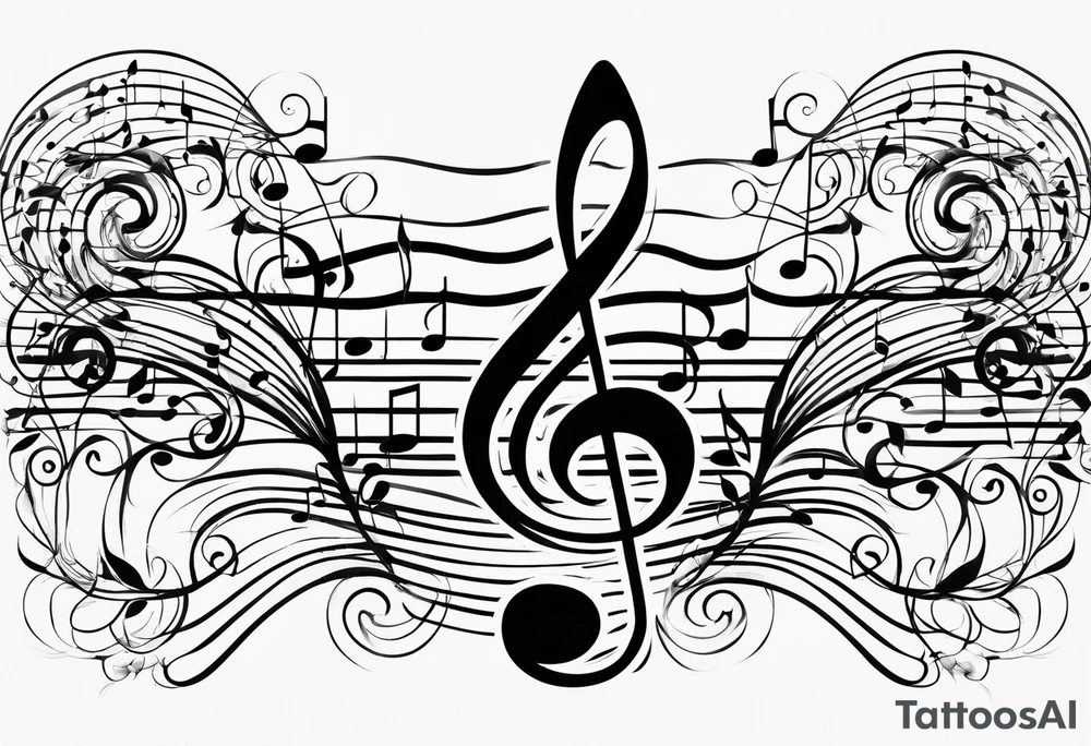 music staff tattoo idea