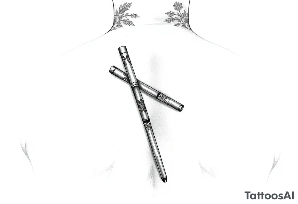 chinese chopsticks with ancient treatment about 5cm long , 1 cm wide
it goes into the anterior part of the left wrist tattoo idea