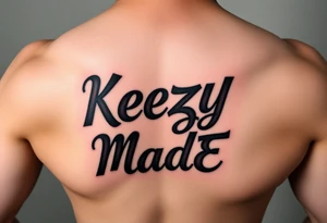 bubble gum style lettering  (KeezY MadE) tattoo idea