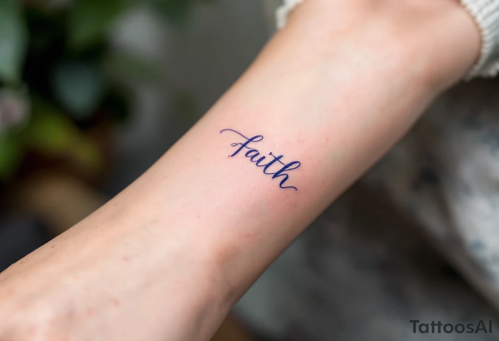 A soft script in pastel pink and lavender, wrapping around the wrist, symbolizing hope and inner faith. tattoo idea