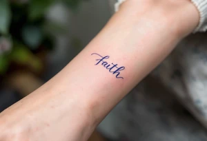 A soft script in pastel pink and lavender, wrapping around the wrist, symbolizing hope and inner faith. tattoo idea