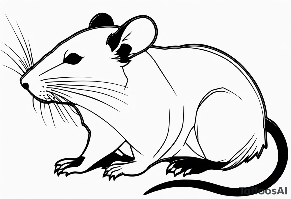 simplistic rat tattoo idea
