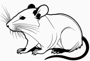simplistic rat tattoo idea