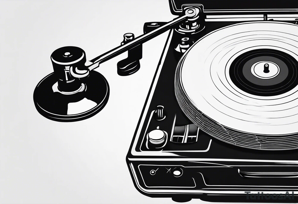 Recordplayer finline art minimalistic tattoo idea