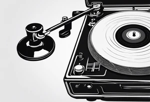 Recordplayer finline art minimalistic tattoo idea
