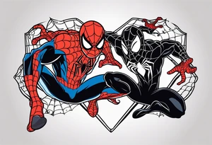 Couple tattoo with Venom and Spider-man tattoo idea