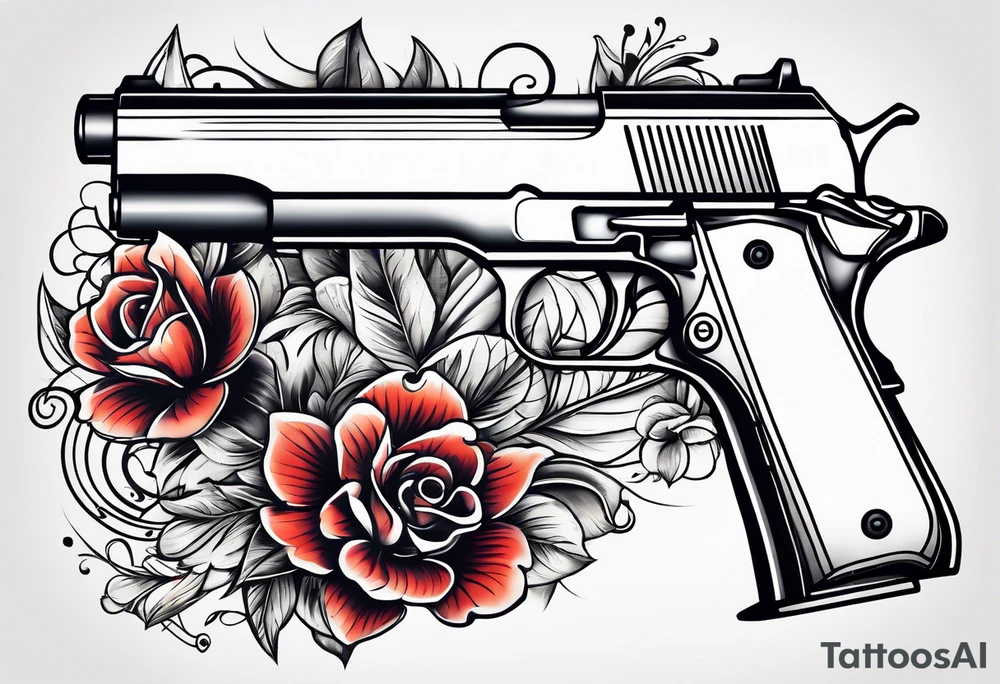 The letters AR with a pistol on each side tattoo idea