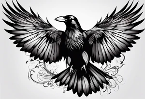 Crow with wings spread out tattoo idea