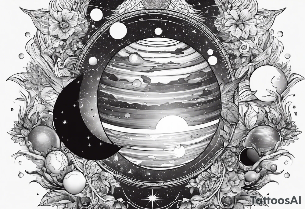 solar system, on spine tattoo idea