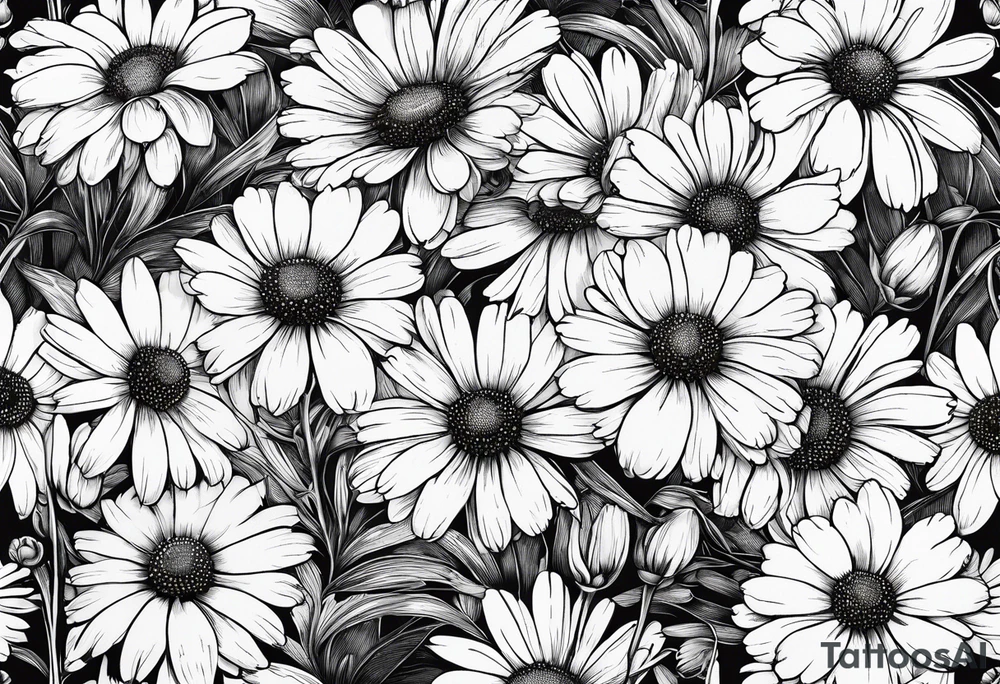 Chamomile with stem tattoo idea