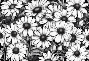 Chamomile with stem tattoo idea