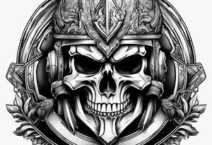 spartan soldier skull tattoo idea